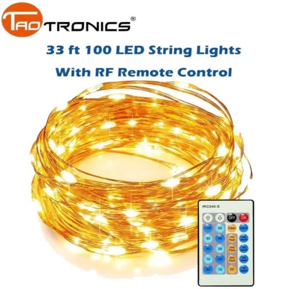 33-foot warm white string lights with remote control - Picture 1 of 8